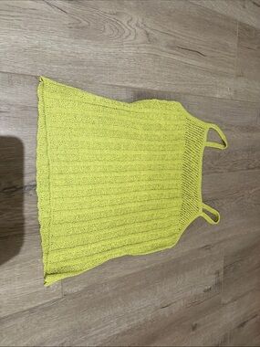 Vintage 90’s Women’s Lightweight Knit Tank Top - Neon Yellow